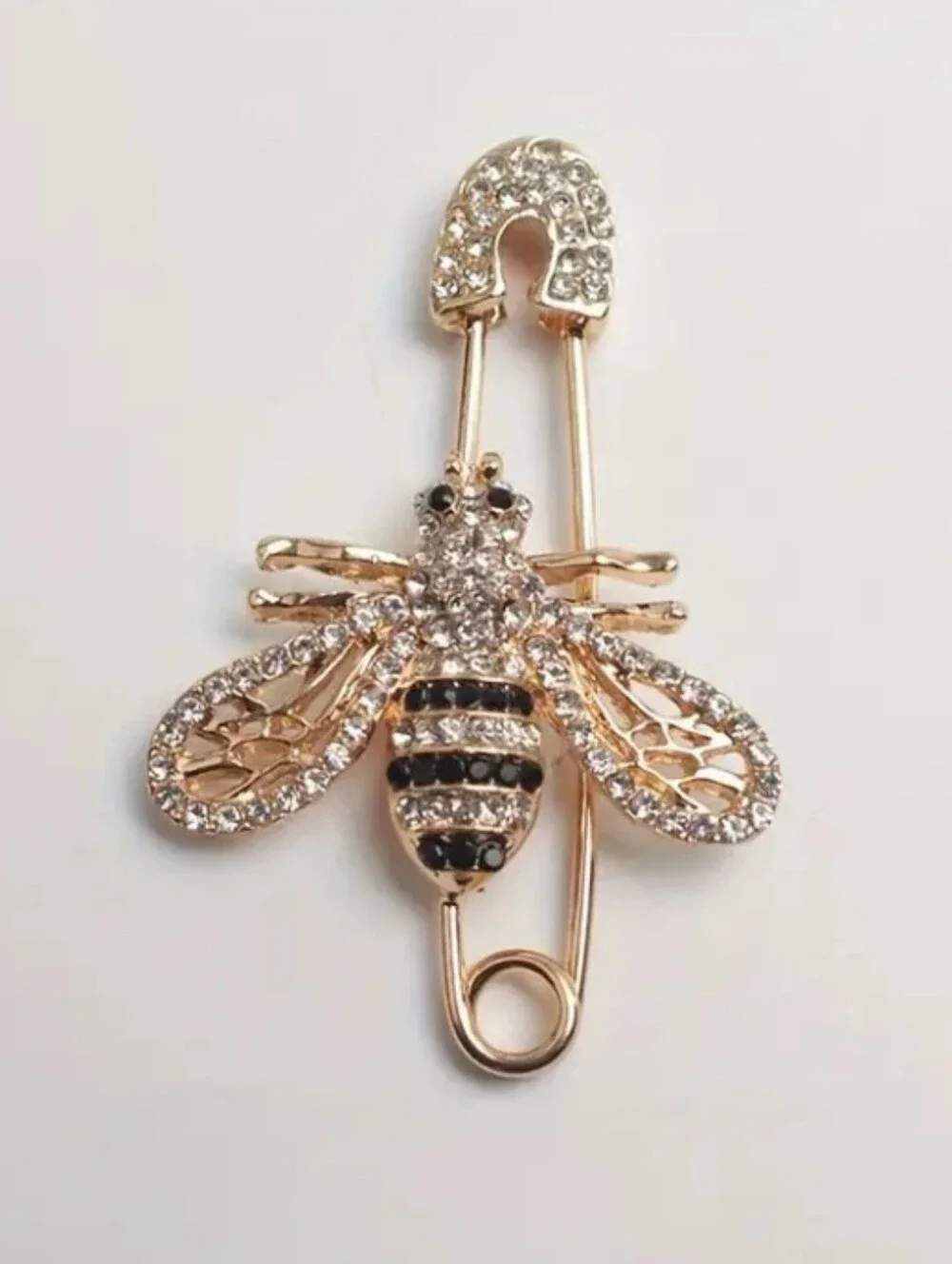 Elegant Unique Rhinestone Bee Brooch Pin